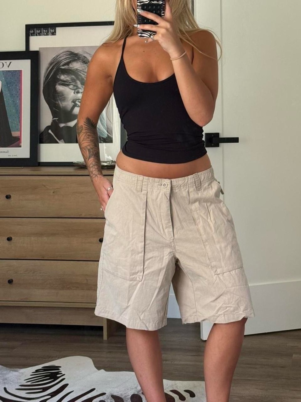 Cherokee Oversized Beige Cargo Shorts